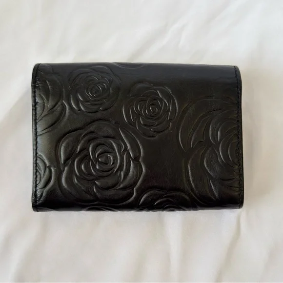 Vintage Brighton “Sugarshine Med Wallet” Chic Black Floral Embossed Wallet - Picture 6 of 7